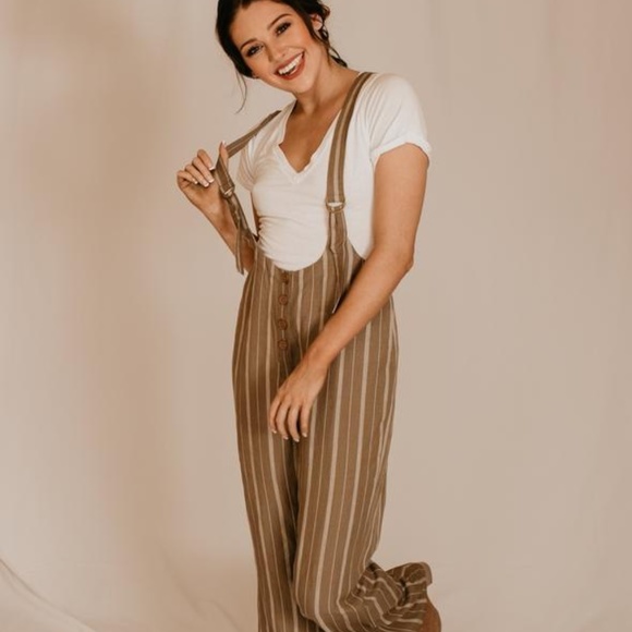 Pants - STRIPED PINAFORE Jumpsuit